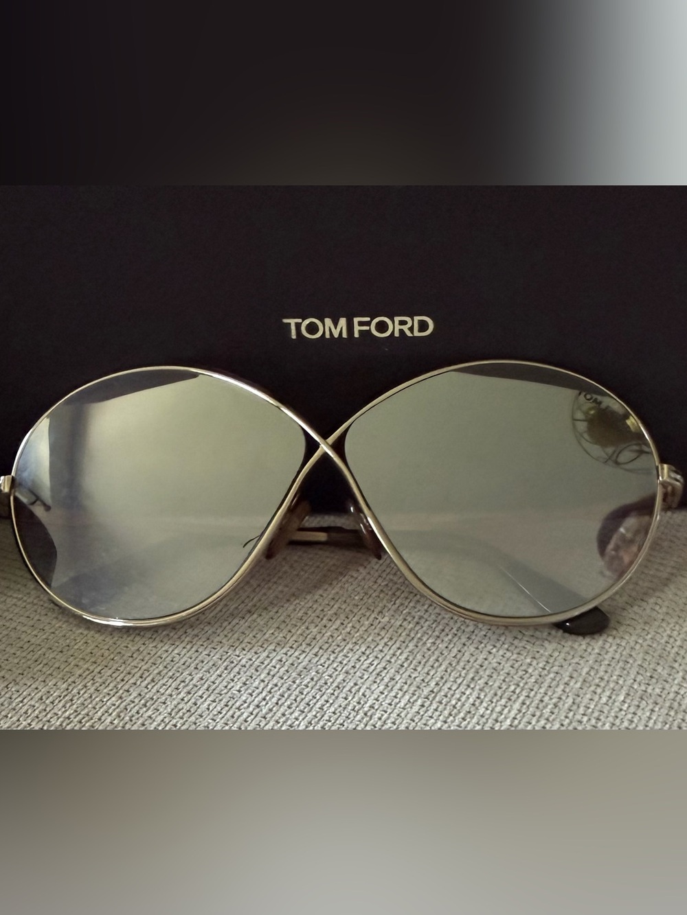 Tom Ford Gold Frame Sunglasses with Mirrored Lenses